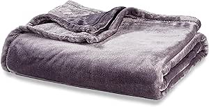 Berkshire Blanket Classic VelvetLoft® Solid Throw Blanket, Lightweight Soft Fuzzy Plush Throw Blanket for Bed and Couch, Grey Heron, 50x60 Inches