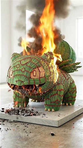 This Bulbasaur Made of Matches Just Turned Into Ashes 🔥