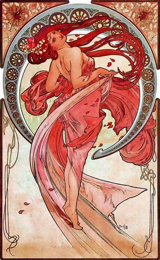Alphonse Mucha Dance Canvas Art, Art Nouveau Woman Print, the Arts Series Wall Decor - Etsy