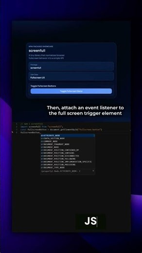 The Fullscreen API... Simplified #coding #css #frontend #webdevelopment #webdesign #js #javascript