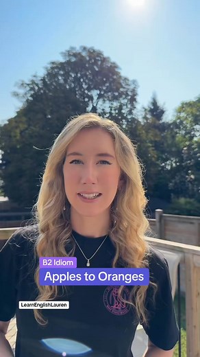 🍏 Idiom: Apples to oranges (B2 on the CEFR scale) ➡️ Meaning: Comparing two completely different things ✅ “Working night shifts vs. day shifts? Apples to oranges.” ✅ “Those two jobs are apples to oranges.” ✅ “You can’t compare city life and village life—it’s apples to oranges!” 💬 What’s something people always compare, but shouldn’t? #ieltsspeaking #idioms #LearnEnglish #englishteacher #learnenglishlauren | Learn English Lauren
