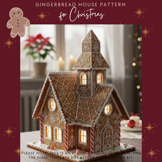 Printable Gingerbread House Template • DIY Christmas Baking (digital Download) - Etsy