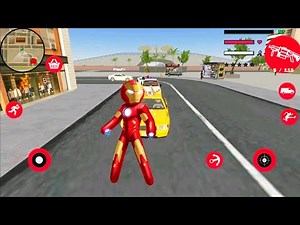 Iron Stickman Rope Hero Fighting Gangster Crime | Permainan Stickman Iron Man Android Gameplay