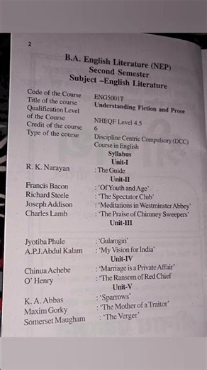 B. A. second semster syllabus.2 September 2025