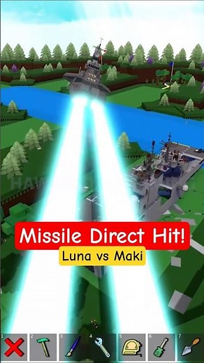 Roblox Build a Boat for Treasure Cruise Missile direct hit on Spaceship! #babft #roblox