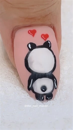 🐼❤️ Adorable panda nails that steal hearts! 💅✨