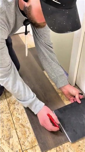 Quickly install the wood-look ceramic tiles by aligning them with the installed grid #viralshorts