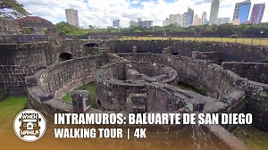 Walking tour of the oldest stone fort in Manila, Baluarte de San Diego in Intramuros! The circular ruin's original form in 1586 was a tower known as Torre de Nuestra Señora de Guia. San Diego Gardens in Intramuros. Green spaces in Metro Manila. #wheninmanila #walkingtour #travel #intramuros #baluartedesandiego #sandiegogardens #manila #philippines | When In Manila