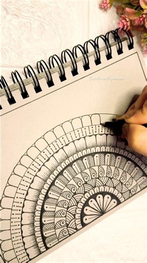 Easy and Simple half mandala for beginners ˚˖𓍢🌷✧˚.🎀#mandala #art #drawing #easy #shorts