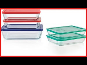 Pyrex Rectangular Glass Storage Container Set with Lids 10 Piece Simply Store Meal Prep Food