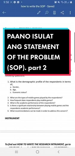 How to Write an Effective Statement of the Problem (SOP)
