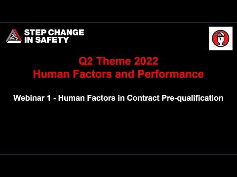 Webinar 1 Human Factors in Contract Pre-Qualification