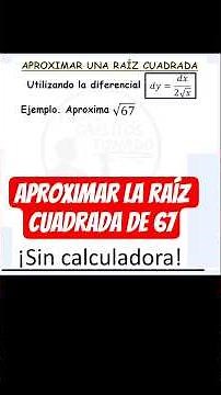 Approximate the square root of 67 without a calculator | using the differential