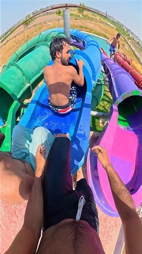 Chasing someone down a high-speed tunnel waterslide! 🏃‍♂️💨 #shorts