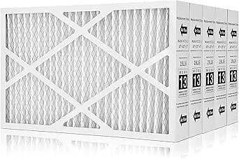 16x25x5 Furnace Filter MERV 13, 5 Packs,19L16 Replacement for honey-well FC100A1029, len-nox X6670, and More (Actual Size: 15 7/8"x24 3/4"x4 3/8")