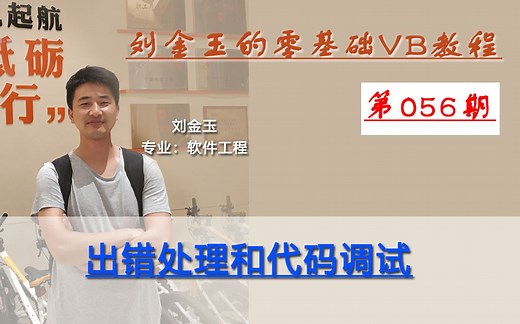 零基础VB教程056期：出错处理和代码调试 on error resume next语句 goto语句