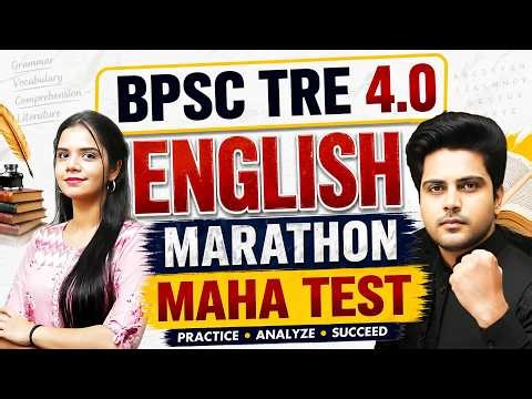 BPSC TRE 4.0 ENGLISH MARATHON MAHA TEST 🔥 by Sachin Academy live 2pm | Nidhi Ma'am | BPSC ENGLISH
