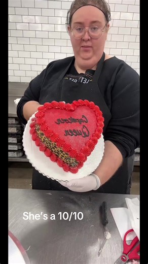 Creative Leopard Print Heart Shaped Cake Decoration