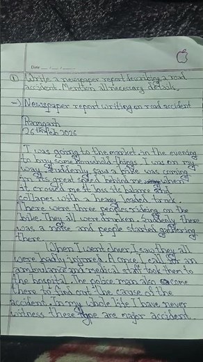 write a newspaper report describing a road accident.