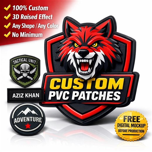 Custom 3D PVC Patch – Raised Rubber Logo, Military Name Tag (velcro Backing) - Etsy