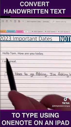 Convert Handwriting To Text in OneNote on iPad #ipad #onenote #onenotetips #digitalplanning