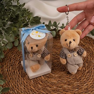 Personalized Teddy Bear Keychain Baby Shower Favor • Custom Plush Bear Gift for Newborn Party, Gender Reveal Keepsake & Cute Event Decor - Etsy