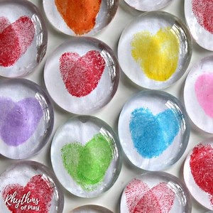 Thumbprint Heart Glass Magnet Crafts (Video Tutorial)