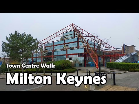 Milton Keynes Town Centre Walk【4K】| Let's Walk 2021