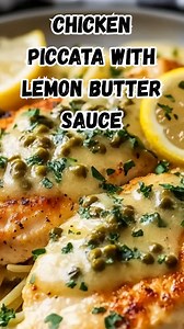 Chicken Piccata with Lemon Butter Sauce This Chicken Piccata is a classic Italian-American dish made with golden pan-seared chicken breasts smothered in a zesty lemon butter sauce with capers. Served over pasta, it’s tangy, savory, and irresistibly comforting, perfect for a weeknight dinner or a special occasion meal. 🥘 Ingredients: 2 large chicken breasts, sliced in half lengthwise 1/2 cup flour (for dredging) 2 tbsp olive oil 3 tbsp unsalted butter (divided) 2 cloves garlic, minced 1 cup chic
