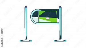 Fencing system icon animation cartoon best object isolated on white background