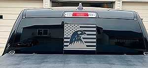 for Dodge Ram Back Middle Window （Eagle） Decals，American Flag Decals Rear Sliding Window Sticker for 2019-2022 Ram 1500 2500 3500 (19-22, Eagle)