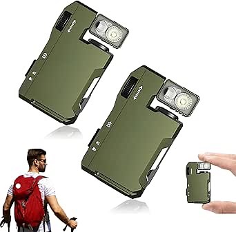 G5 EDC Flashlight Rechargeable,3 Modes 400 Lumens EDC Flashlight with RGB,180°Rotation,Dual Light,IP68 Waterproof,Protable Metal Magnetic Mini Keychain Flashlight for Outdoor Emergency (Green(2Pcs))