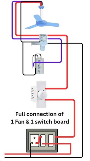 ⚡️ Wire It Up! Full Power Fan & Switch Board Connection Diagram! 🛠️ #electricalprojects #wiring
