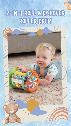 VTech Toys Canada | With the 2-in-1 Roll & Discover Roller Drum, curious babies can drum up excitement as they sit and discover or crawl and explore five... | Instagram