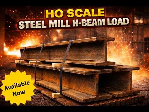 HO Scale Steel Mill H Beam Load | Realistic Flat Car Freight Load