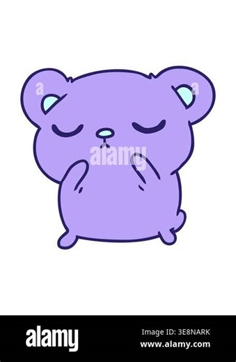 bobbing motion animation of freehand cartoon of a cute bear
