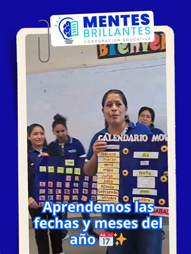 🌟 ¡Aprender jugando es lo mejor! 🌟 En nuestras clases presenciales, los niños desarrollan habilidades clave a través de actividades divertidas como aprender las fechas y meses del año. 🧩✨ Con fichas interactivas y canciones educativas, ¡el aprendizaje es más que solo estudiar! 🎶📅 🎯 Motricidad fina, coordinación y memoria 🎓 Formación educativa real, desde el aula 💙 ¡Inscríbete ahora y forma parte de nuestra comunidad educativa! #CORPORACIÓNMENTESBRILLANTES #auxiliardeeducación #corporació