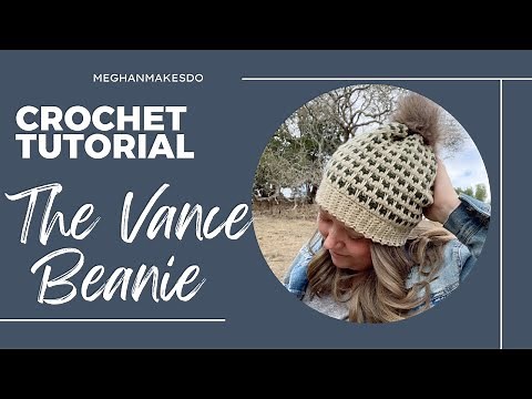 Two Color Hat Pattern using simple crochet stitches, The Vance Beanie, Modern Crochet Hat Pattern