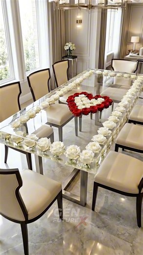Amazing Resin Dining Table Build 🌹 | White & Red Rose Heart Design