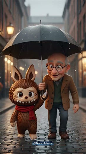 Labubu Helps an Old Man in the Rain ☔ Emotional Short Story | #shorts #labubu #cat #viral