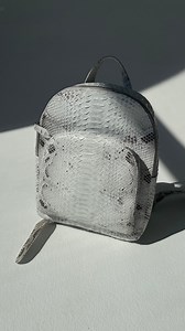 Genuine Python Skin White Backpack | Designer Women Bags | Exotic Leather Purse | Trendy Casual Snakeprint Bleached Backpack With Pockets | - Etsy
