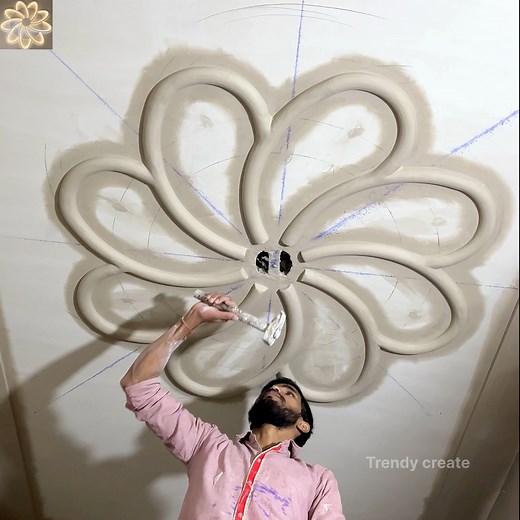 524K views · 3.3K reactions | Ceiling का सबसे खूबसूरत Flower Design! (Step-by-Step ) Pop Design by, trendy create #designer #art #homedecor #facebook #popdesign #design #home #work #interiordesign #trendycreate Facebook | Trendy Create | Facebook