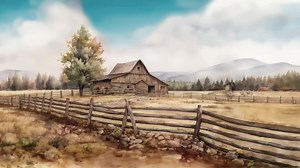 Farm Landscape Watercolor Print. Barn Panoramic Canvas, Acrylic, or Poster. Large Landscape Wall Art Painting. Framed or Unframed. Farmhouse - Etsy