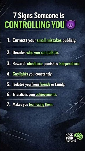 7 Signs Someone is Controlling You 😈