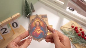 Christian Christmas Ornament 2026 - Religious Christmas Ornaments - Acrylic Ornament Christian Christmas Decor Gifts for Friends, cowoker, Men, Women, RUSATEN JesusHeart Christmas Tree