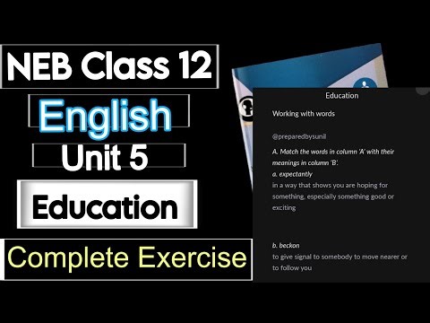 NEB Class 12 English Unit 5 Education Complete Exercise/Notes