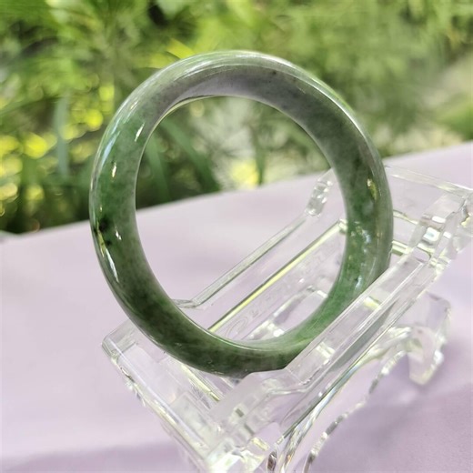 Jade Bangle Burmese Flat Belly Genuine Natural Type A Inner 62 mm