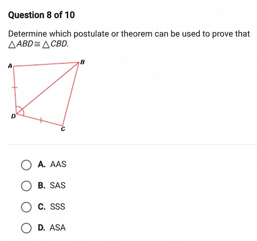 Determine which postulate or theorem can be used to prove that ... | Filo