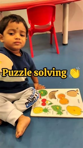 23 Months Baby Solving Fruit Puzzle 🍎🧩” #babydevelopment #kidslearning #learningthroughplay #toddler