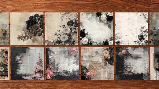 Gothic Lace Junk Journal - Gothic Floral Junk Journal Pages, Vintage Parchment Textures, Distressed Scrapbook Paper, Dark Romantic Ephemera - Etsy